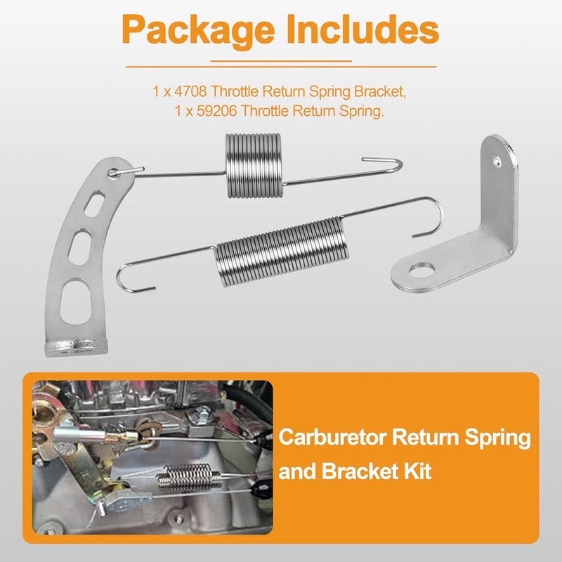 FSQLB 4708 Carburetor Return Spring and Bracket Kit,Compatible with Most 5-1/8 Carburetor Necks, Includes Throttle Return Spring Bracket, 59206 Throttle Return Spring (1 Pack) - Image 4